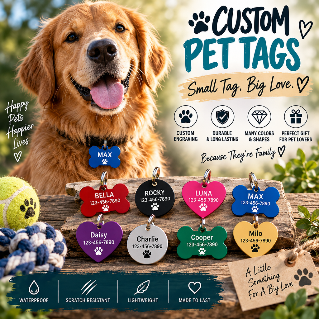 🐾 CUSTOM ENGRAVED PET TAG