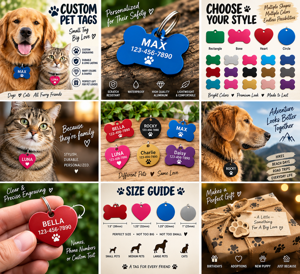 🐾 CUSTOM ENGRAVED PET TAG